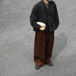 Retro Japanese Style Stand-up Collar Zip-up Jacket