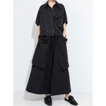 Women's Plus Size Asymmetric Layered Striped Loose Shirt