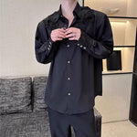 French Lapel Rose Embroidered Shirt