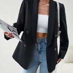 Zeagoo Casual Blazers Double Breasted Long Sleeve Work Office Blazer Jacket
