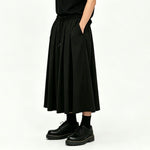Japanese High-Waisted Pleated Casual Culottes