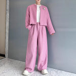 Woolen Metal Suit Jacket Wide-leg Trousers Two-piece Suit