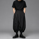 Japanese High-Waisted Cropped Balloon Pants