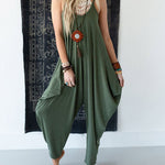Zeagoo Women's Casual Loose Summer Rompers Sleeveless Loose Spaghetti Strap Baggy Overalls Harem Jumpsuits