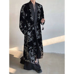 Silver Bamboo Embroidery Loose-fitting Long Taoist Robe