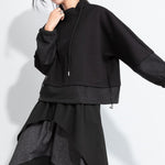Fake Two-piece Stand-up Collar Casual Sweatshirt