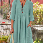 Zeagoo Women's Casual Long Sleeve Dresses Fashion Comfy Shift Dresses Stylish Midi Sundress