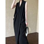 Women's V-neck Sleeveless Twist-waist Dress