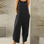 Zeagoo Women's Button Pocket Playsuit Romper Women Strap Long Solid Casual Jumpsuits