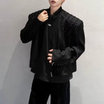 Retro Punk Short Padded Shoulder Leather Jacket