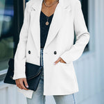 Zeagoo Double Breasted Button Down Office Work Wear Solid Blazer Jacket