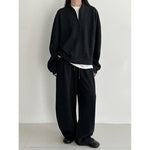 Relaxed Brushed Sweatshirt Casual Machete Pants Two-piece Suit