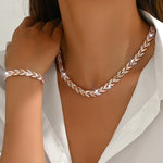 Berta - Wheat ear jewelry set with crystals