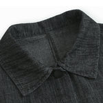 Square Neck Raw Edge Denim Vest Patchwork Jeans Two-Piece Set