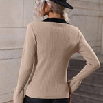 Zeagoo Bell Sleeve Lapel Sweater