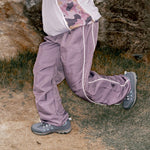 Pleated Quick-drying Reflective Strip Loose Drawstring Pants