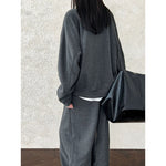 Relaxed Brushed Sweatshirt Casual Machete Pants Two-piece Suit