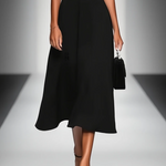 Ariane | Women's Midi Dress with Square Neckline and Colorblock Sleeves