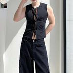 Tie-front Cardigan Slim-fit Vest