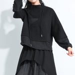 Fake Two-piece Stand-up Collar Casual Sweatshirt