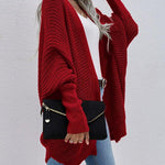 Zeagoo Women's Batwing Sleeve Split Hem Open Front Cardigan