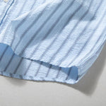 Striped Seersucker Breathable Loose Casual Shirt