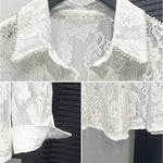 Lace Cut-out Long-sleeve Shirt