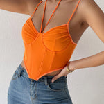 Zeagoo Asymmetrical Hem Bustier Cami Top