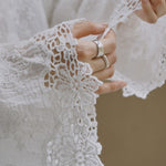 Women's Washed Cotton Lace Cut Out Breathable Shirt