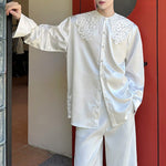 Retro Stand-up Collar Cloud Shoulder Shirt
