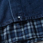 Fake Two-piece Plaid Patchwork Shirt