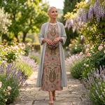 Danielle | Printed maxi dress and matching cardigan
