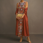 Danielle | Printed maxi dress and matching cardigan