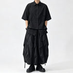 Japanese Loose High-waisted Wide-leg Skirt-Pants