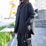 Retro Quilted Diamond Pattern Jacket