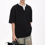 Fake Two Piece Heavyweight Loose T-shirt