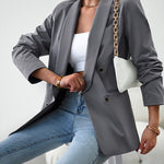 Zeagoo Casual Blazers Double Breasted Long Sleeve Work Office Blazer Jacket