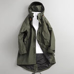 Retro Loose-fitting Mid-length Hooded Trench Coat