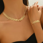 Bertille™ | Necklace & Bracelet Set with Square Loop