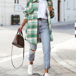 Zeagoo Button Down Oversized Flannel Plaid Print Shirt Jacket