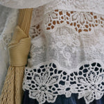 Women's Washed Cotton Lace Cut Out Breathable Shirt