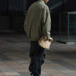 Retro Japanese Style Stand-up Collar Zip-up Jacket