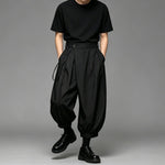 Japanese High-Waisted Cropped Balloon Pants