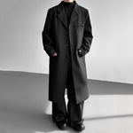 Jacquard Scarf Over-the-knee Wool Coat