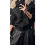 Detachable Hooded Warm Fur Collar Coat