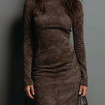 Lorène | Brown Midi Dress