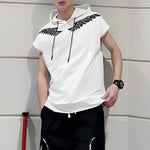 Printed Sports Loose Vest Hoodie