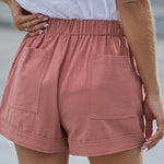 Zeagoo Casual Elastic Waist Drawstring Pocketed Loose Shorts Pants