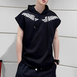 Printed Sports Loose Vest Hoodie