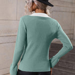 Zeagoo Bell Sleeve Lapel Sweater